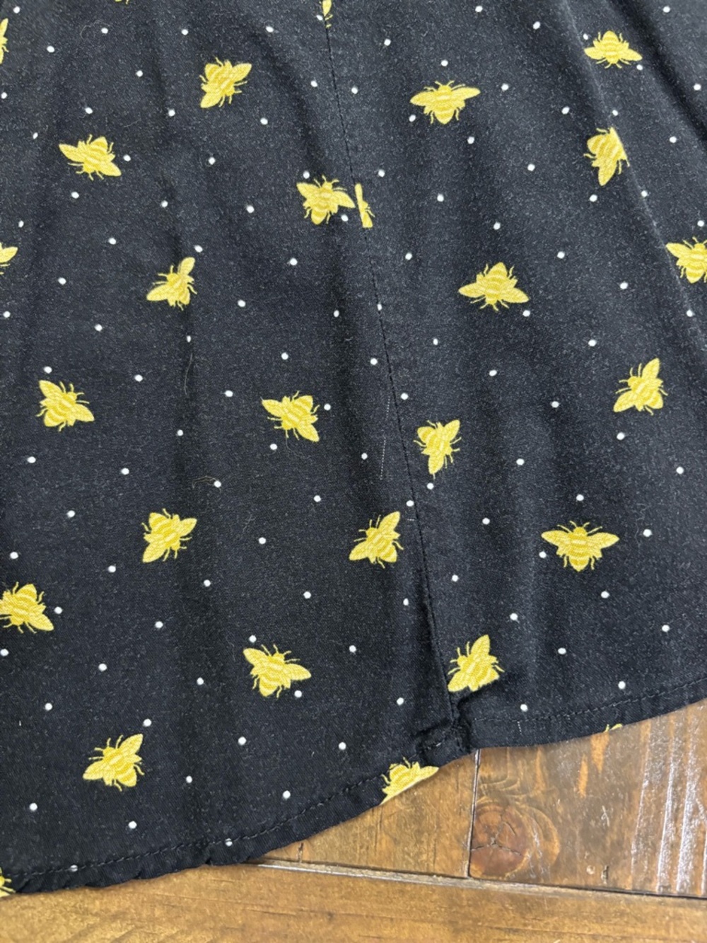 Torrid Mini Challis Sleeveless Sundress in Busy Bee Deep Black Pattern - Picture 6 of 7